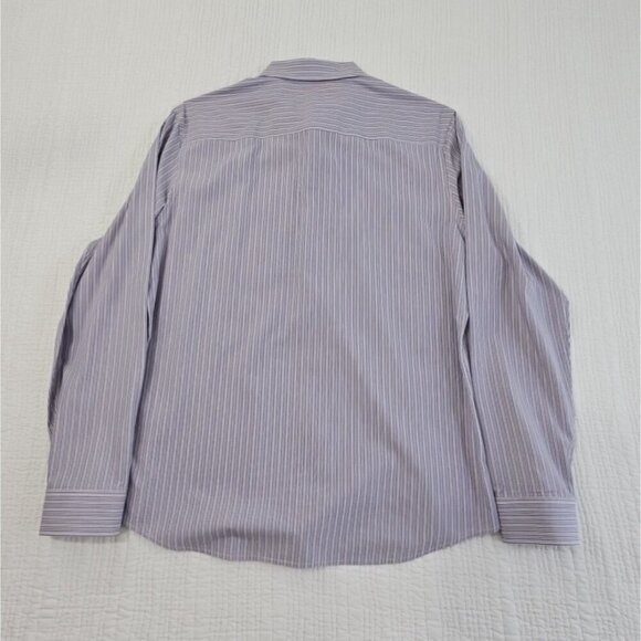 Calvin Klein Button Up Shirt Men's L Purple Stripes Pocket Long Sleeve EUC LN - Picture 14 of 15